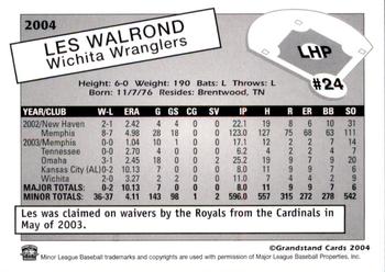 2004 Grandstand Wichita Wranglers #NNO Les Walrond Back