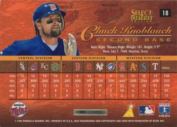 1996 Select Certified - Certified Red #18 Chuck Knoblauch Back