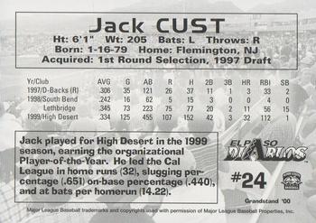 2000 Grandstand El Paso Diablos #NNO Jack Cust Back
