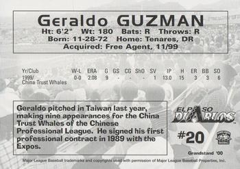 2000 Grandstand El Paso Diablos #NNO Geraldo Guzman Back