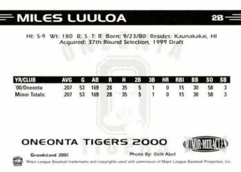 2000 Grandstand Oneonta Tigers #NNO Miles Luuloa Back