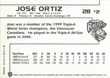 2000 Grandstand Sacramento River Cats #NNO Jose Ortiz Back