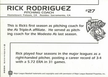 2000 Grandstand Sacramento River Cats #NNO Rick Rodriguez Back