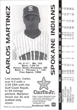 2000 Grandstand Spokane Indians #NNO Carlos Martinez Back