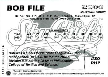 2000 Grandstand Syracuse SkyChiefs #NNO Bob File Back
