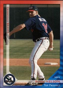 2003 Grandstand Southern League Top Prospects #NNO Bubba Nelson Front