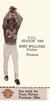 1980 Valley National Bank Phoenix Giants #1 Mike Williams Front