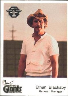 1982 Valley National Bank Phoenix Giants #11 Ethan Blackaby Front