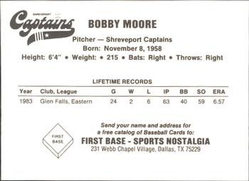 1984 First Base Shreveport Captains #NNO Bobby Moore Back