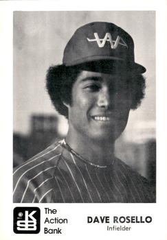 1973 J.P. Kelly Bank Wichita Aeros Baseball #NNO Dave Rosello Front