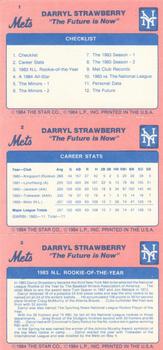 1984 Star Darryl Strawberry #1 - 3 Darryl Strawberry Back
