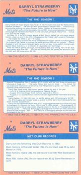 1984 Star Darryl Strawberry #7-9 Darryl Strawberry Back