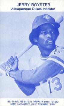 1974 Albuquerque Dukes #NNO Jerry Royster Front