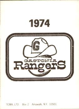 1974 TCMA Gastonia Rangers #NNO Jon Astroth Back