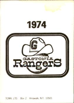 1974 TCMA Gastonia Rangers #NNO Wally Pontiff Back