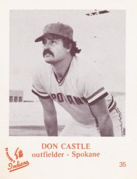 1974 Caruso Spokane Indians #35 Don Castle Front