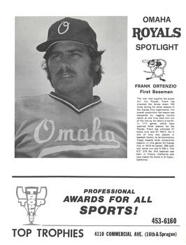 1975 Top Trophies Omaha Royals #NNO Frank Ortenzio Front