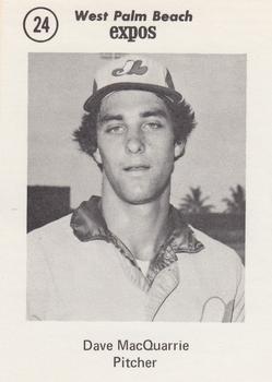 1975 Sussman West Palm Beach Expos #24 Dave MacQuarrie Front