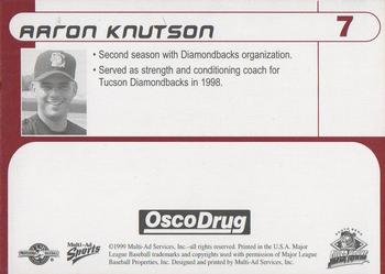 1999 Multi-Ad South Bend Silver Hawks #7 Aaron Knutson Back