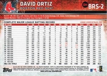 2015 Topps Boston Red Sox #BRS-2 David Ortiz Back