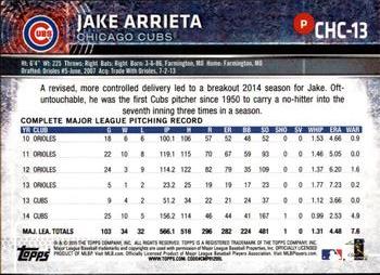 2015 Topps Chicago Cubs #CHC-13 Jake Arrieta Back