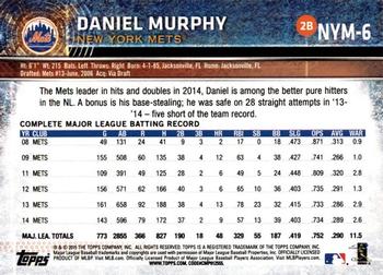 2015 Topps New York Mets #NYM-6 Daniel Murphy Back