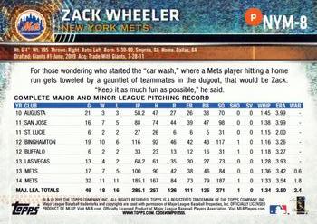 2015 Topps New York Mets #NYM-8 Zack Wheeler Back