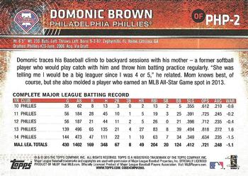 2015 Topps Philadelphia Phillies #PHP2 Domonic Brown Back