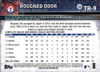 2015 Topps Texas Rangers #TR9 Rougned Odor Back