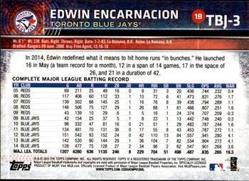 2015 Topps Toronto Blue Jays #TBJ3 Edwin Encarnacion Back