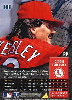 1996 Pinnacle - Foil #210 Dennis Eckersley Back