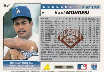 1996 Score - Dugout Collection (Series One) #7 Raul Mondesi Back
