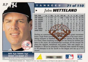1996 Score - Dugout Collection (Series One) #71 John Wetteland Back