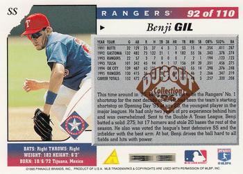 1996 Score - Dugout Collection (Series One) #92 Benji Gil Back