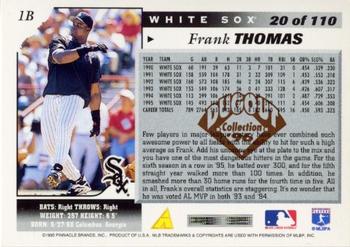 1996 Score - Dugout Collection Artist's Proofs (Series One) #20 Frank Thomas Back