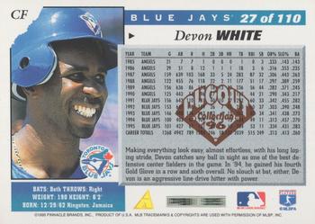 1996 Score - Dugout Collection Artist's Proofs (Series One) #27 Devon White Back