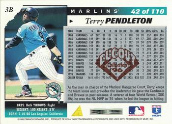 1996 Score - Dugout Collection Artist's Proofs (Series One) #42 Terry Pendleton Back