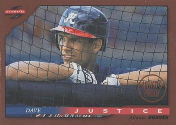 1996 Score - Dugout Collection Artist's Proofs (Series One) #51 Dave Justice Front