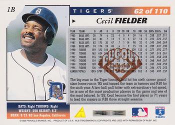 1996 Score - Dugout Collection Artist's Proofs (Series One) #62 Cecil Fielder Back