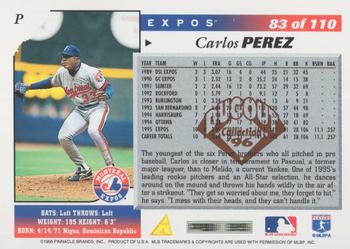 1996 Score - Dugout Collection Artist's Proofs (Series One) #83 Carlos Perez Back