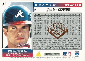 1996 Score - Dugout Collection Artist's Proofs (Series One) #89 Javier Lopez Back