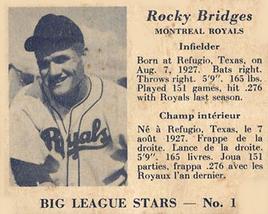 1950 Big League Stars (V362) #1 Rocky Bridges Front