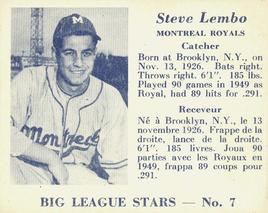 1950 Big League Stars (V362) #7 Steve Lembo Front