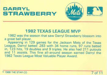 1989 Star Darryl Strawberry Blue #7 Darryl Strawberry Back
