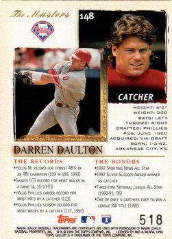 1996 Topps Gallery - Player's Private Issue #148 Darren Daulton Back