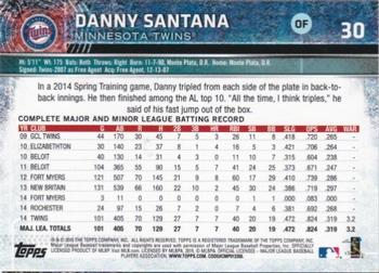 2015 Topps Opening Day - Blue #30 Danny Santana Back