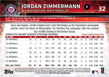 2015 Topps Opening Day - Blue #32 Jordan Zimmermann Back