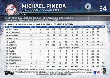 2015 Topps Opening Day - Blue #34 Michael Pineda Back