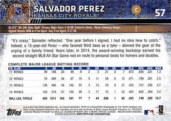 2015 Topps Opening Day - Blue #57 Salvador Perez Back