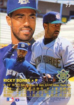 1996 Ultra - Gold Medallion #77 Ricky Bones Back